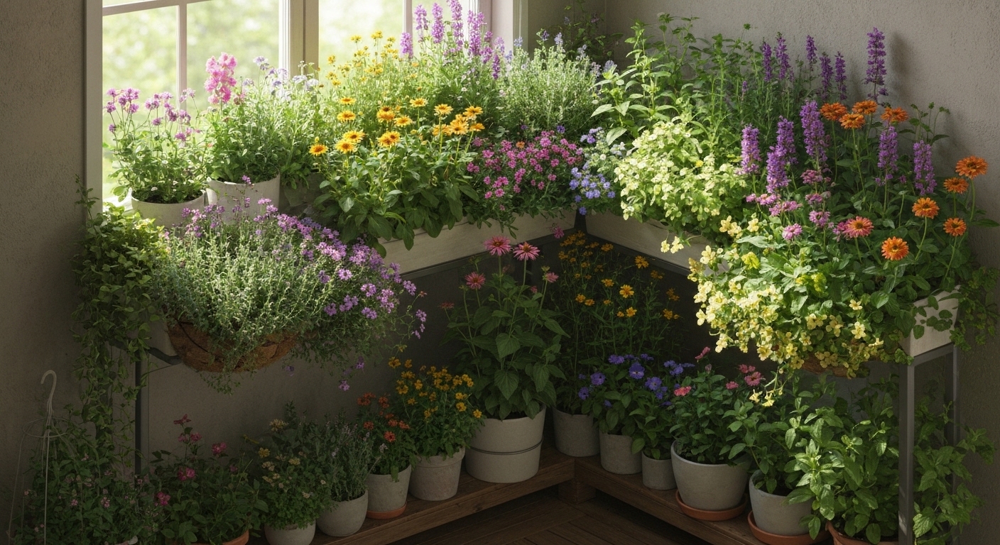 balcony pollinator garden