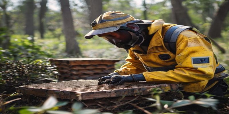 beekeeper inspecting hive arkansas