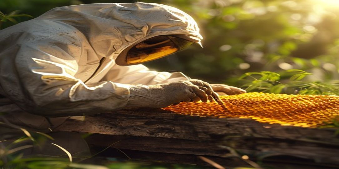 Beekeeper performing a professional hive inspection in Arkansas