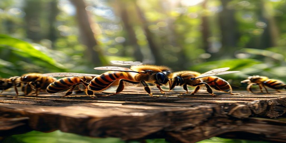 Close-up of a healthy, active honey bee hive in an Arkansas backyard setting