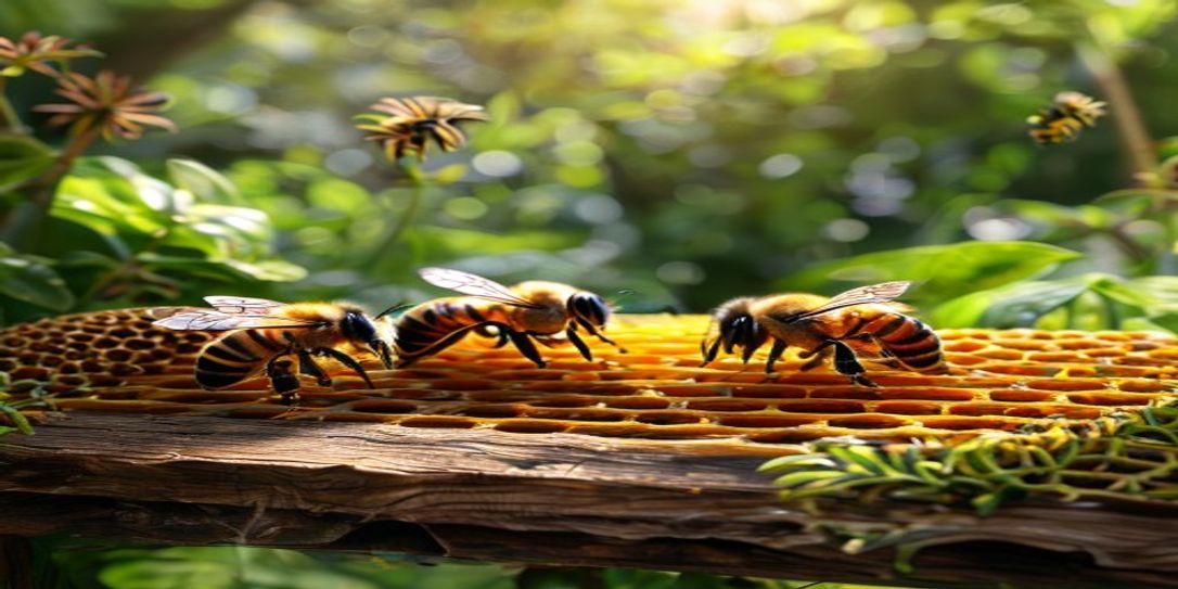 A healthy honey bee colony in an Arkansas apiary during spring