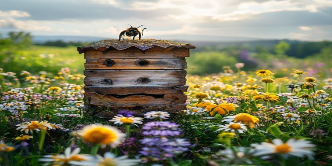 A healthy honey bee colony in a Northwest Arkansas apiary during spring