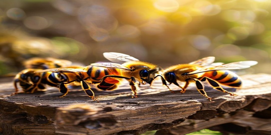 Russian honey bees on a frame in a North Texas apiary