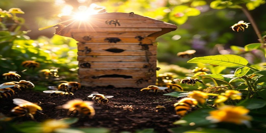 Thriving honey bee colony in a backyard beehive